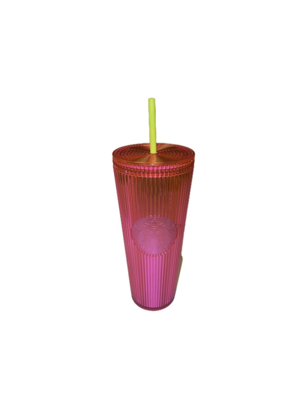 Starbucks Summer '23 Pleated Neon Dragonfruit Pink Cold Cup Tumbler 24oz NWT